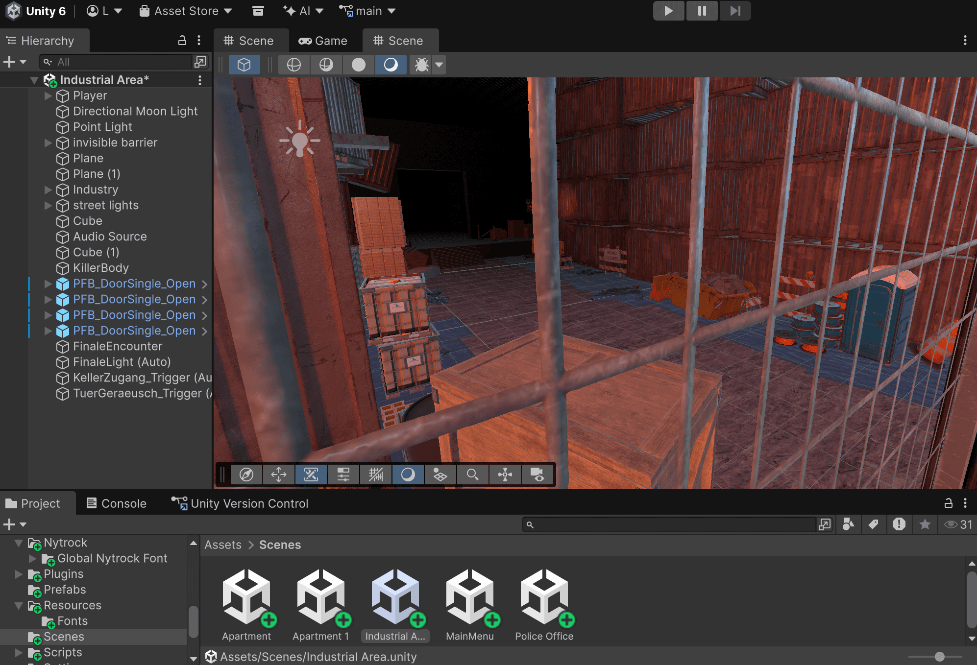 Casual Day — Industrial Area scene in the Unity Editor